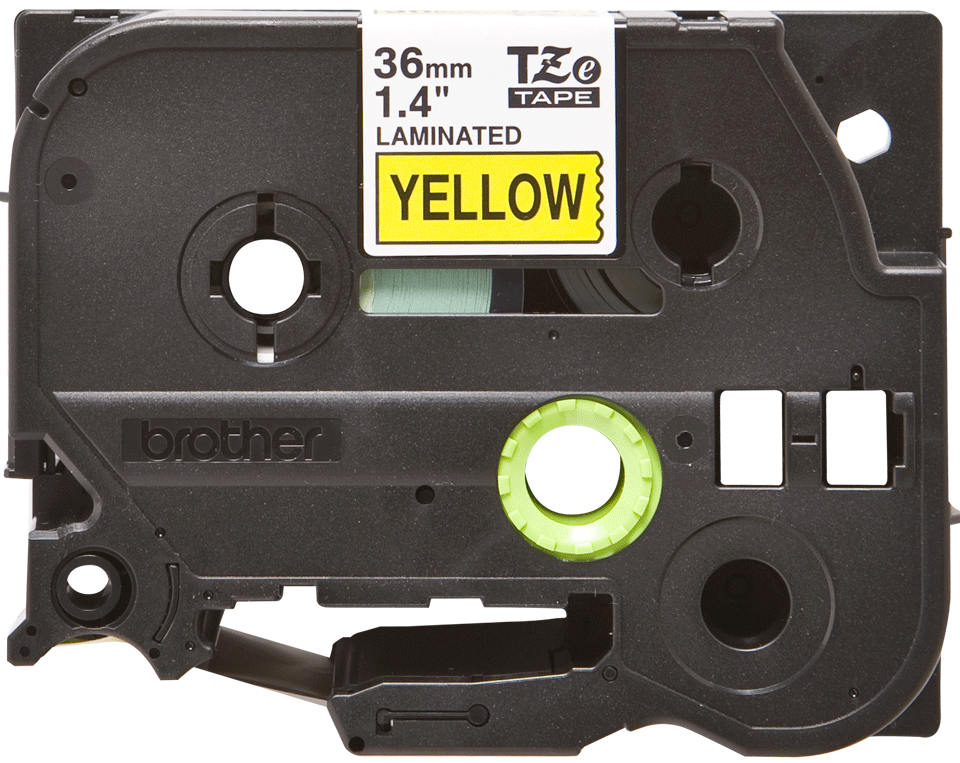 Oriģinālā Brother TZe661 melnas drukas dzeltena uzlīmju lentes kasete, 36mm plata 2
